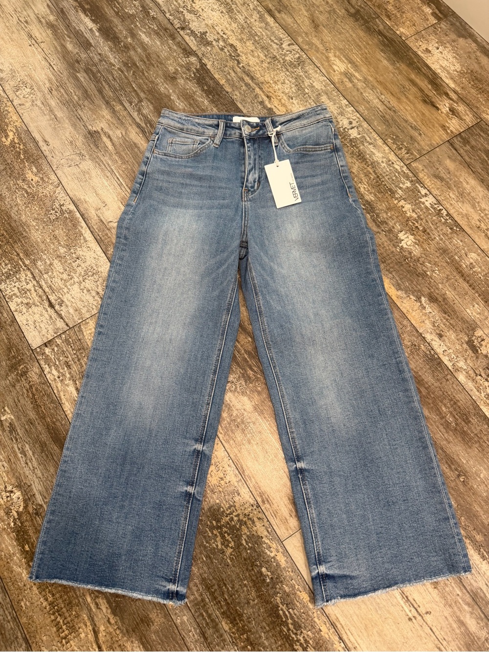 Vervet Classic Wide Leg Cropped Women Jeans - Light Blue